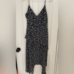Patterned Ruffle Midi Dress